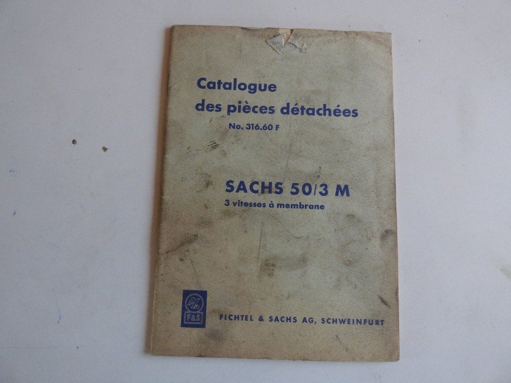 SACHS 50/3 M ONDERDELENLIJST 316.60 F, Ophalen of Verzenden, Gebruikt