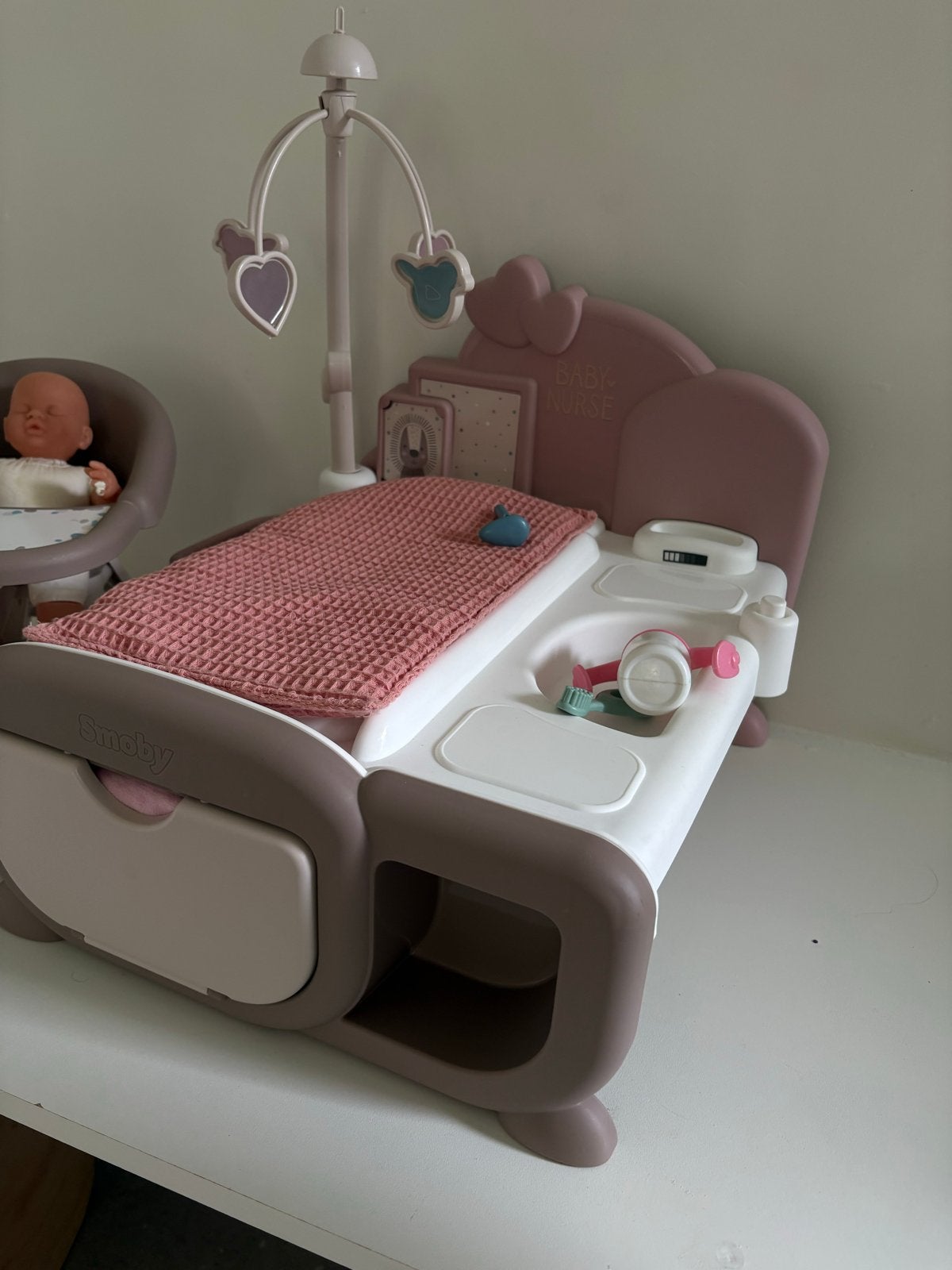 Smoby Baby Nurse Poppenverzorgingsstation pop, Ophalen, Zo goed als nieuw, Overige typen