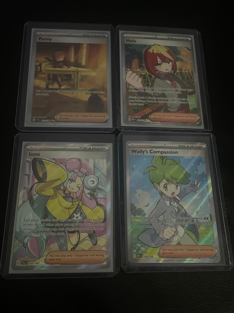 Pokémon Trainer Supporter Kaarten - Penny, Mela, Iono, Wally, Ophalen of Verzenden, Zo goed als nieuw, Meerdere kaarten