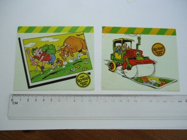 sticker oud STRIP Tiptop tip top foto winkel eppo pep 2x, Verzenden, Zo goed als nieuw, Bedrijf of Vereniging