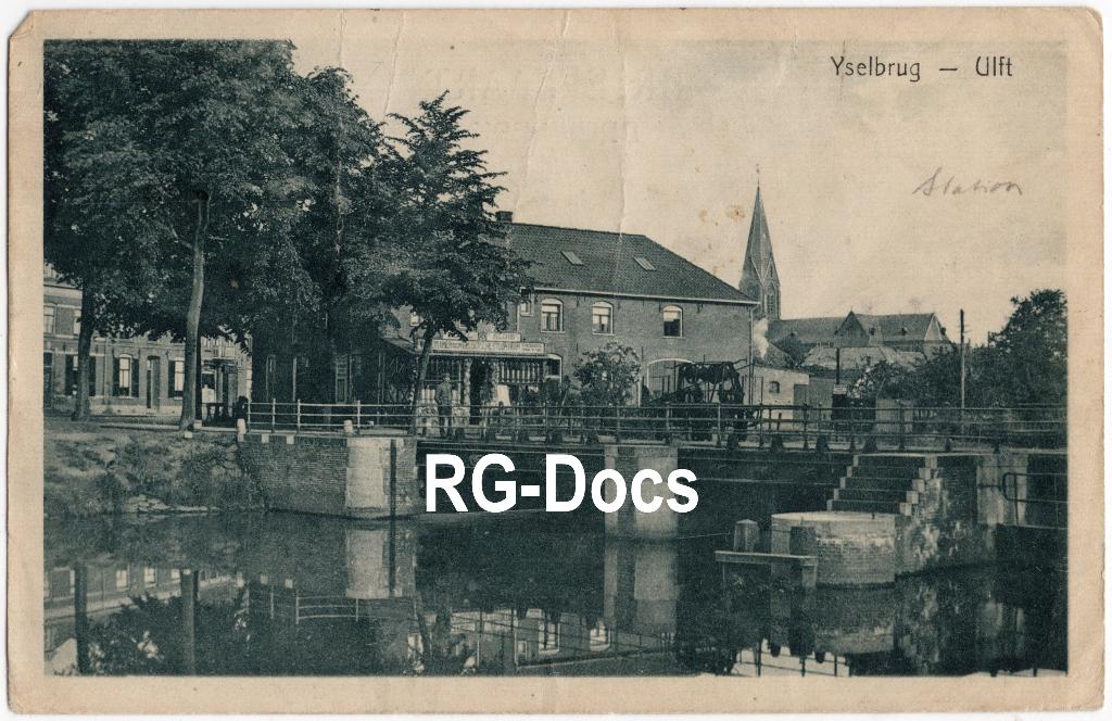 Ansichtkaart - Briefkaart Tram Station Yselbrug Ulft 1920, Ophalen of Verzenden, Voor 1920, Gelopen, Gelderland