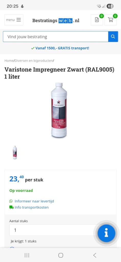 Impregneer Colorado zwart betontegel/stapelblok, Tuin en Terras, Tegels en Klinkers, Ophalen of Verzenden, Nieuw, Beton, Terrastegels