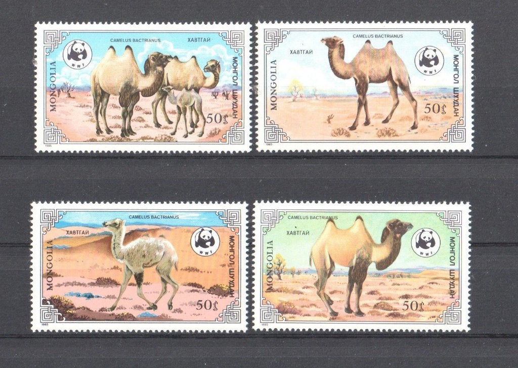 WWF set postzegels van de Wilde Kameel, Ophalen of Verzenden, Postfris, Dier of Natuur