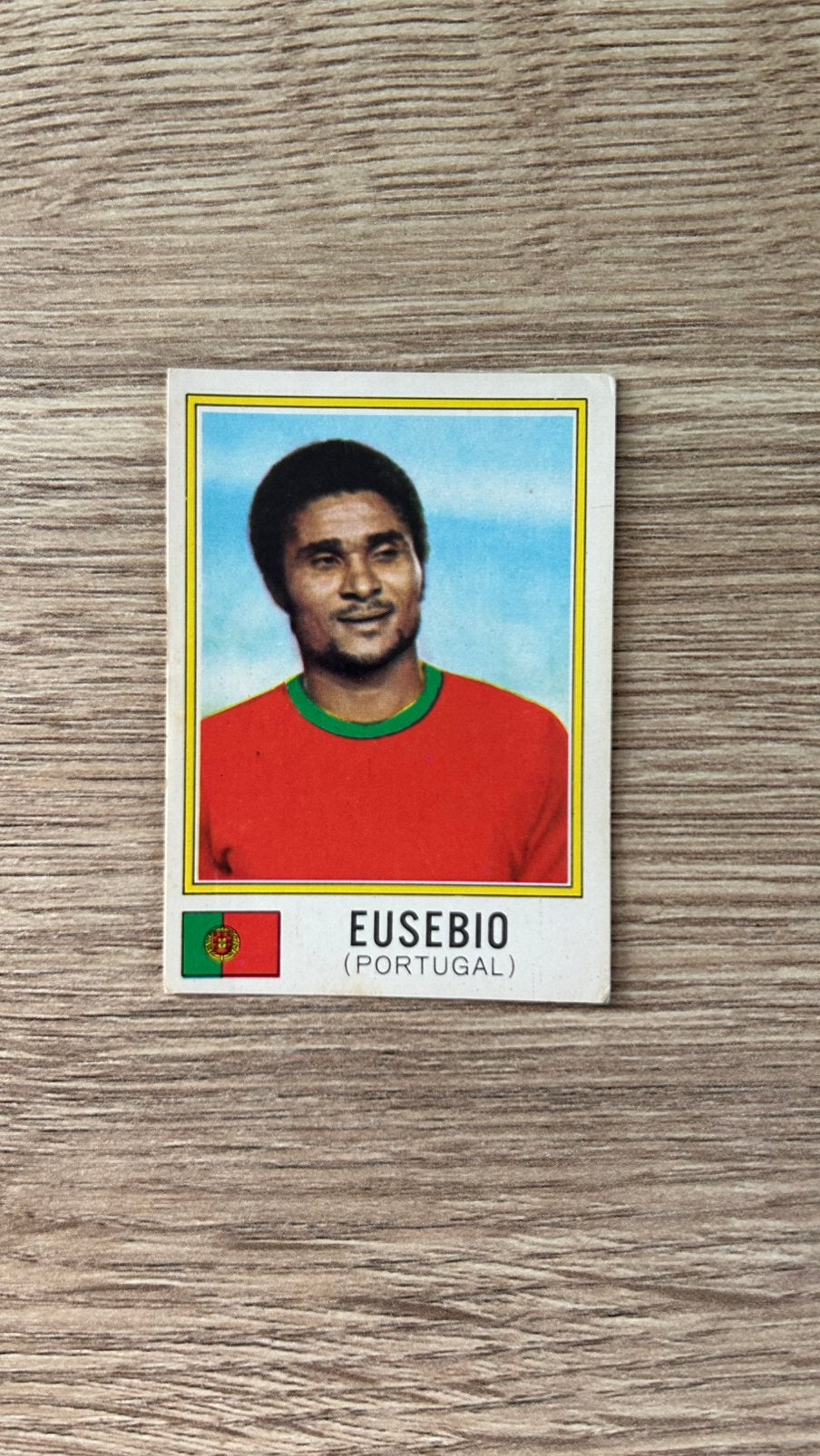 Panini München 74 plaatje Eusebio WK 74, Verzenden, Zo goed als nieuw, Sticker