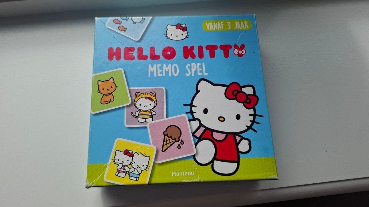 Hello Kitty Memo Spel - Leuk geheugenspel voor kinderen, Gebruikt, Monteau, Ophalen of Verzenden, Een of twee spelers