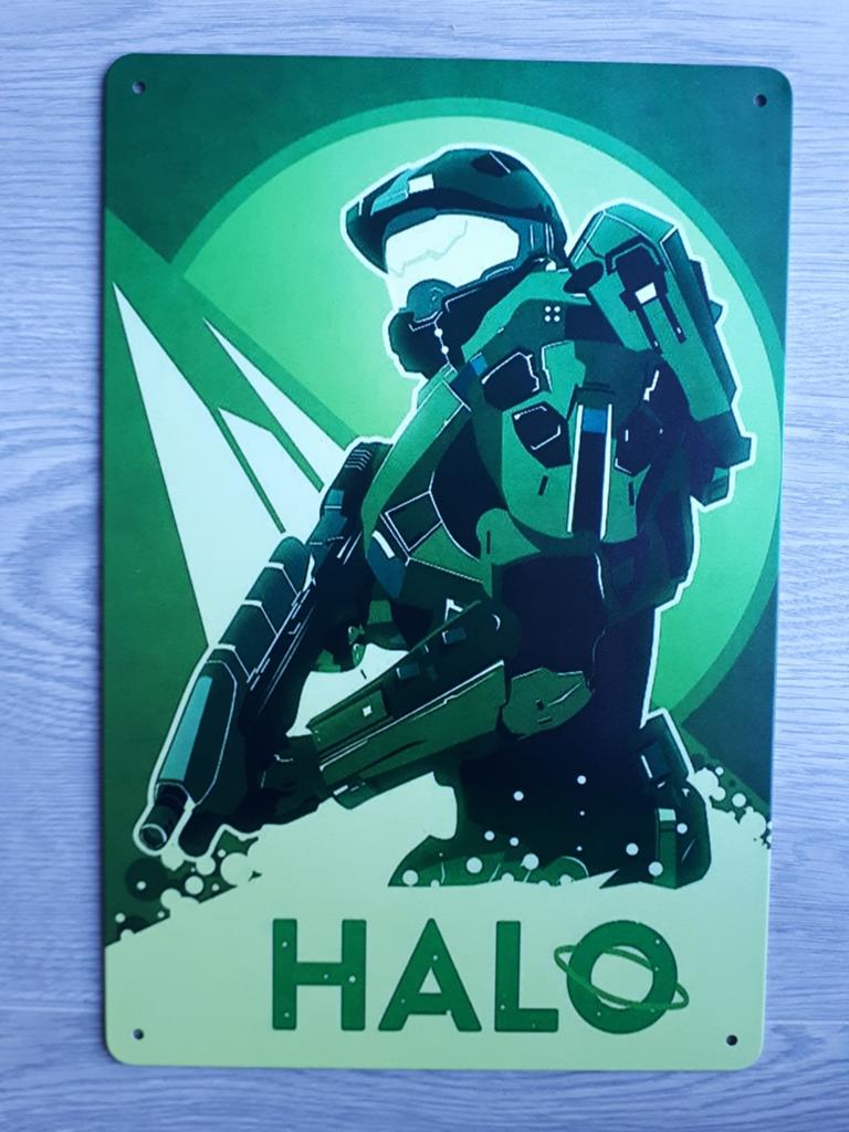 Halo Master Chief 20x30 cm Metalen Reclamebord, Ophalen of Verzenden, Nieuw, Reclamebord