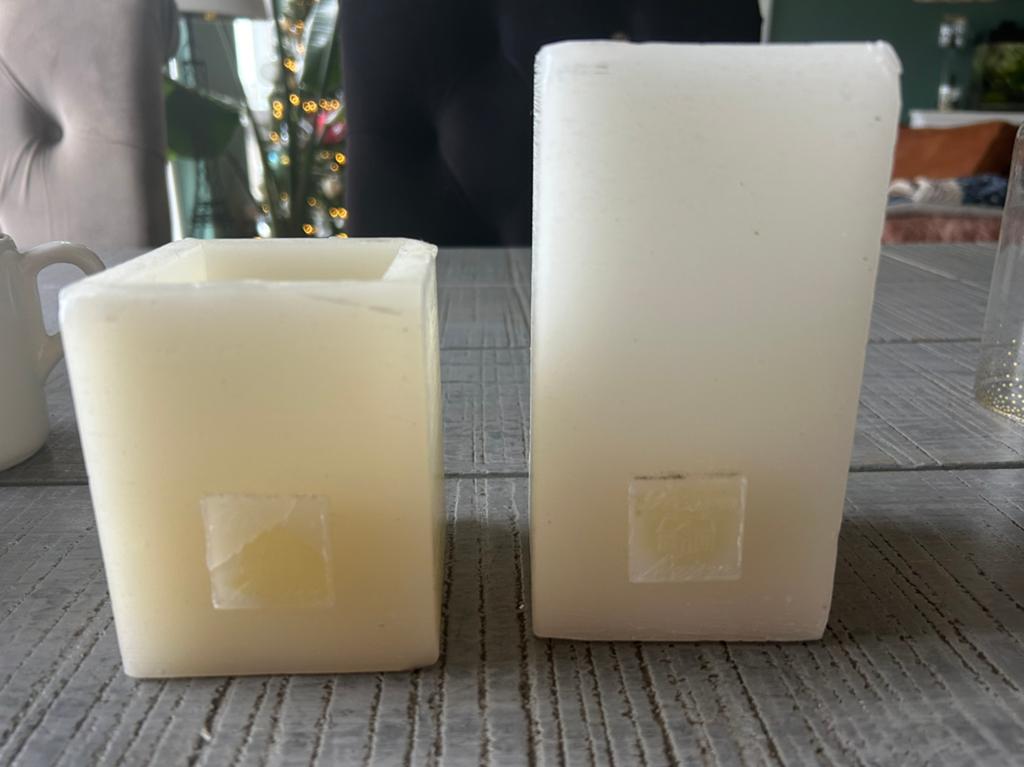 Riviera maison kaarsen 2 stuks, Ophalen of Verzenden, Gebruikt, Crème, Kaars