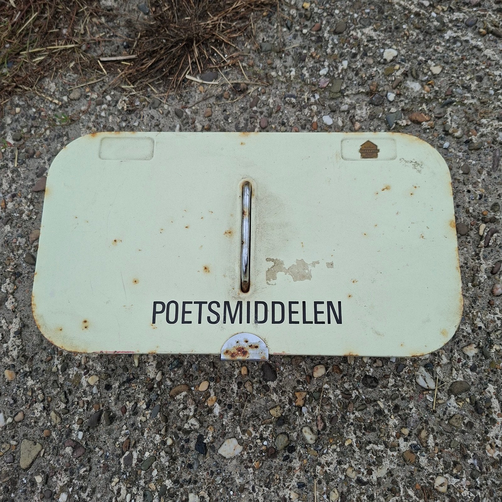 antiek poetsmiddelen blik, Ophalen of Verzenden