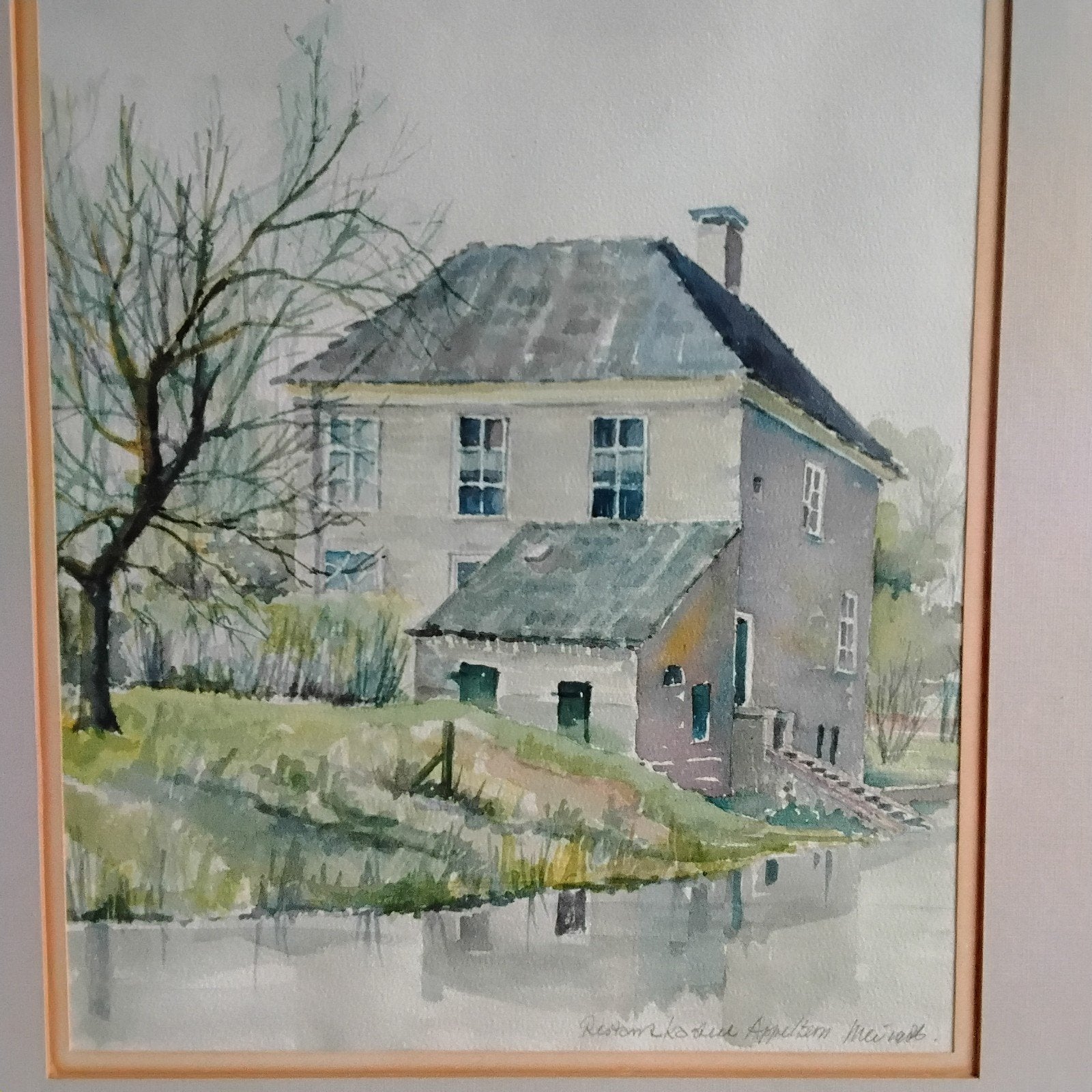 Aquarel restant kasteel Appeltern, Ophalen of Verzenden