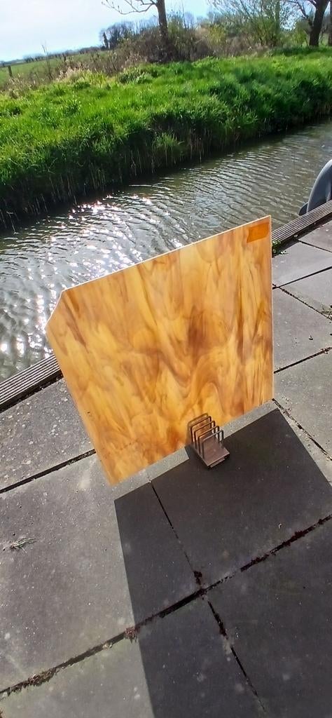Gevlamde glasplaat 60x60 cm glas-in-lood of tiffany, Hobby en Vrije tijd, Knutselen, Ophalen
