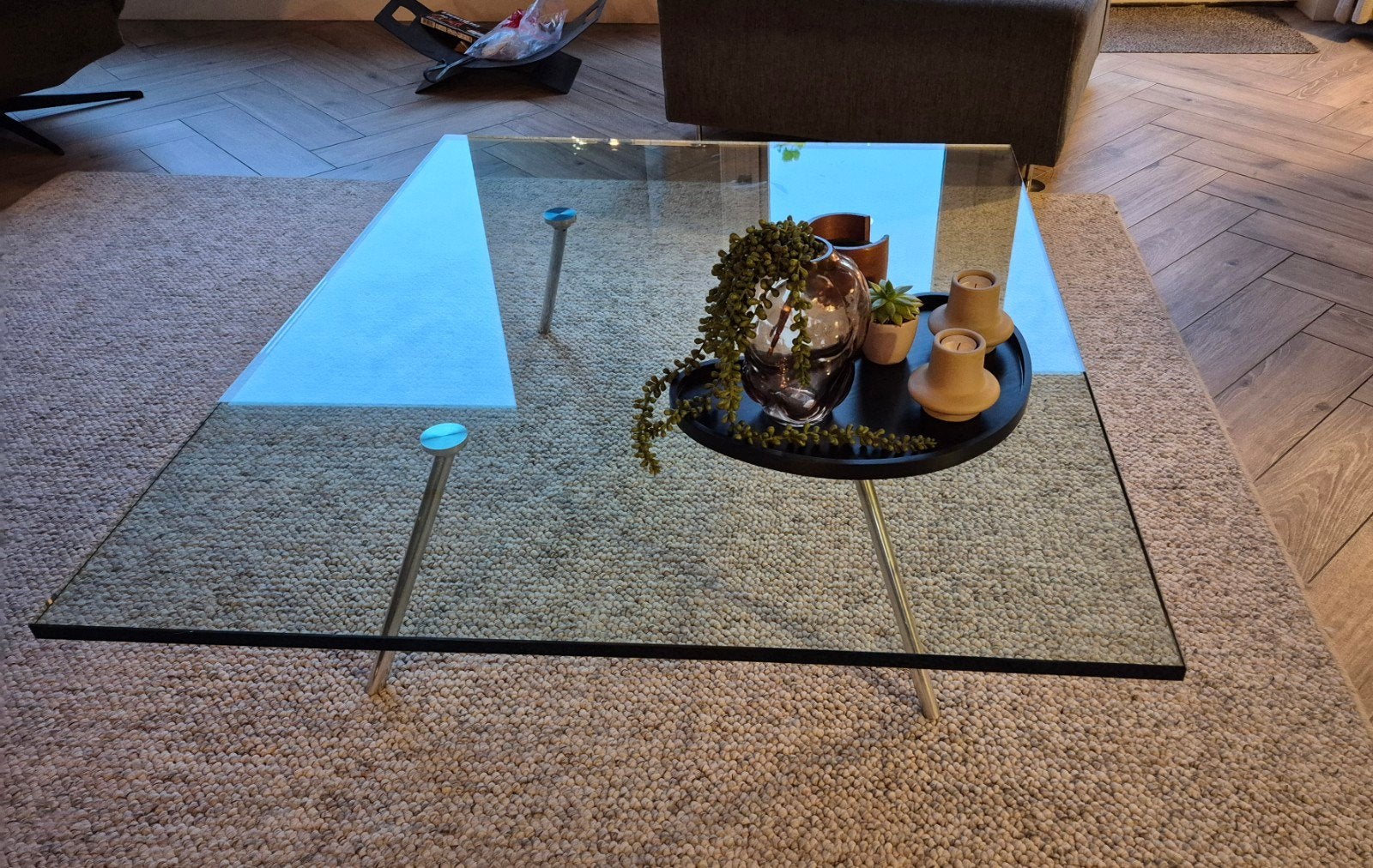 Beek Maupertuus salontafel - Henk Vos  100x120 cm, Ophalen, 100 tot 150 cm, 50 tot 100 cm, Glas