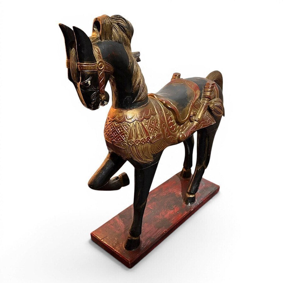Houten paardje, Houtsnijwerk, Zoogdier, Hout, 50 - 100 cm