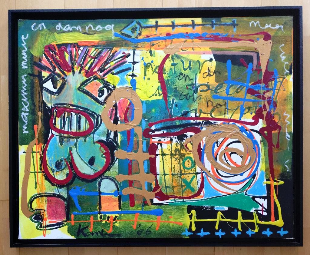 doek 80 x 100 cm ==Jacob Kanbier 1949-2020 ==in baklijst, Antiek en Kunst, Ophalen