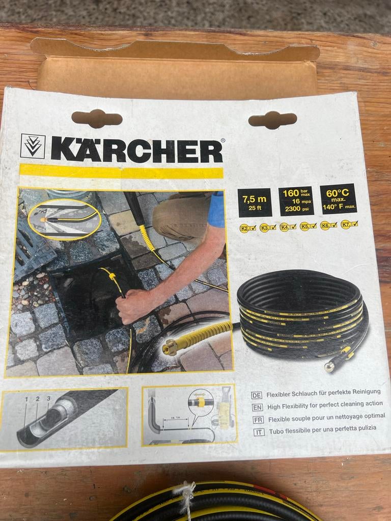 Kärcher Flexibele Hogedrukslang 7,5m voor K2-K7, Ophalen of Verzenden, Nieuw