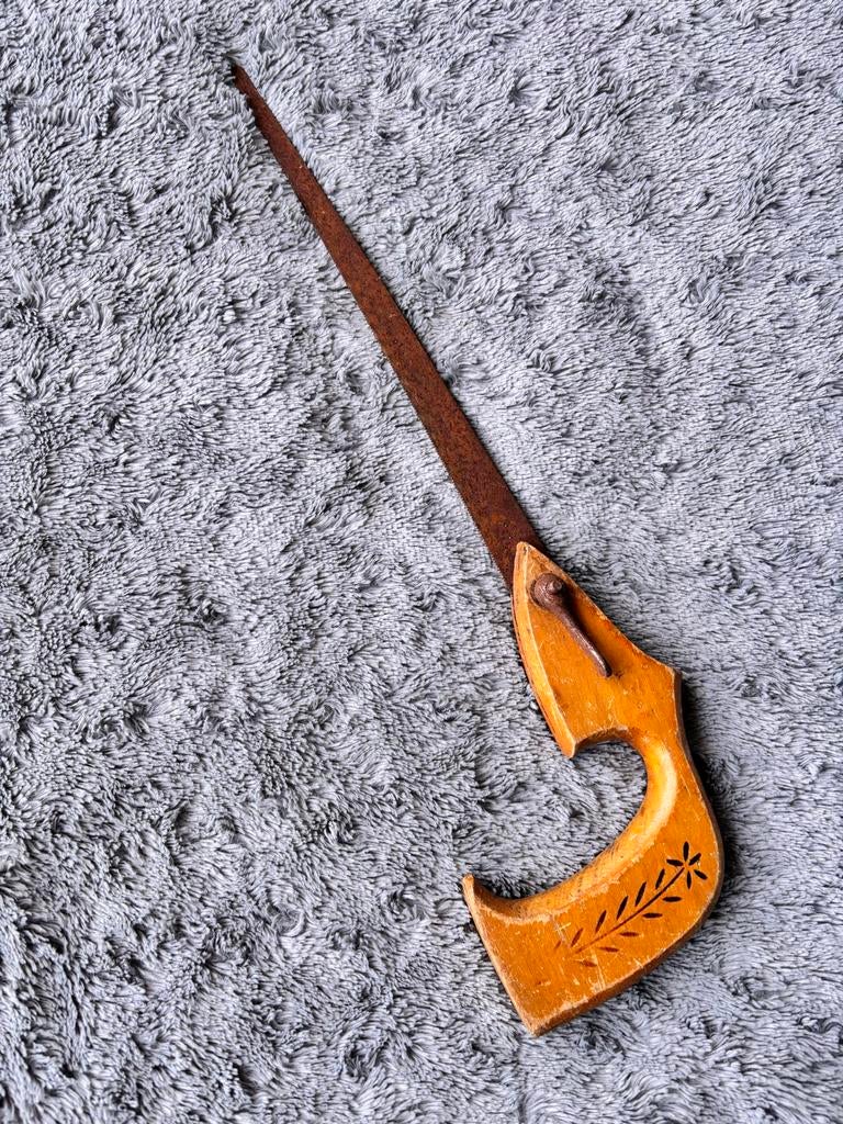 Oude handzaag met houten handvat, Ophalen of Verzenden