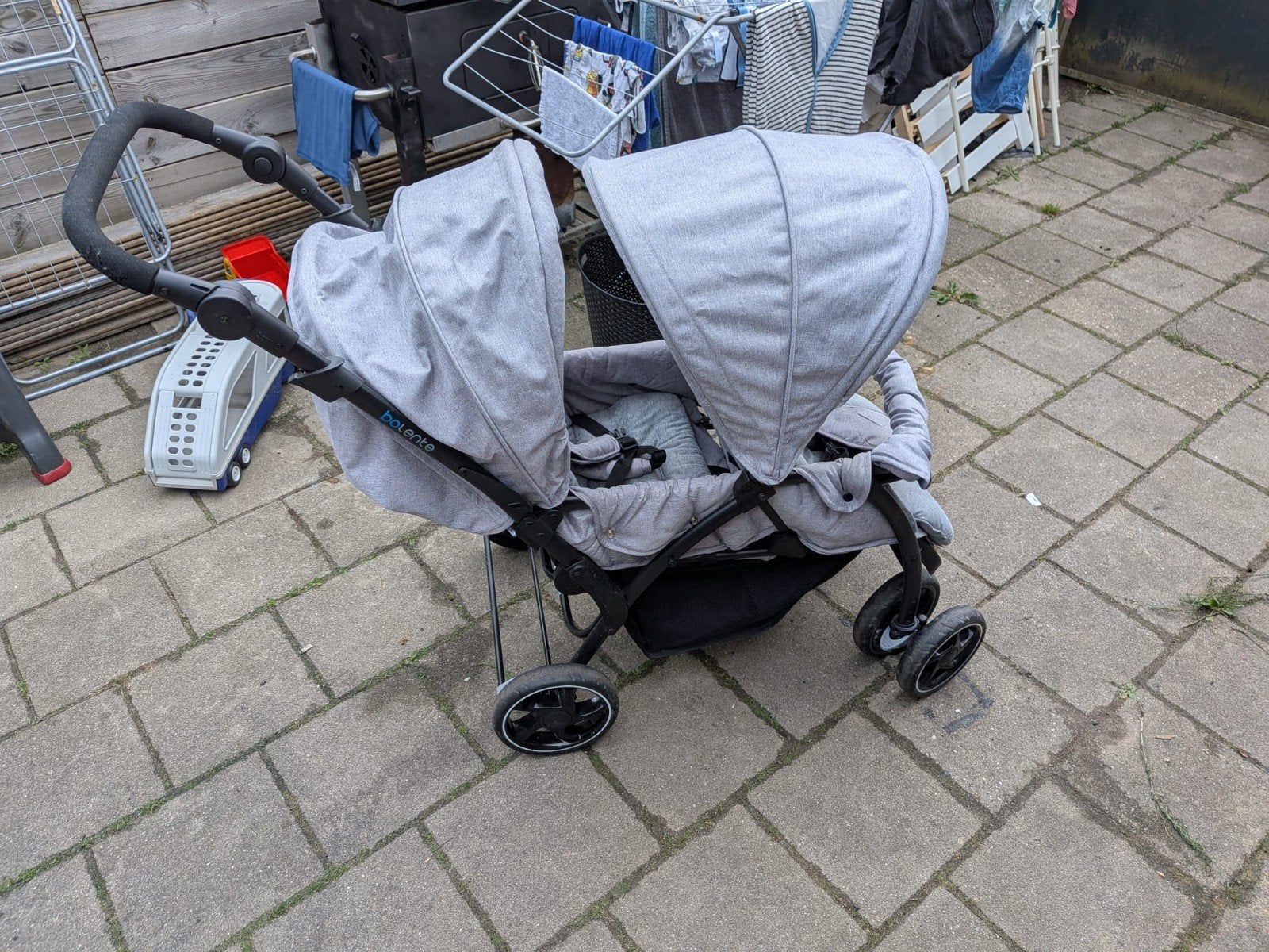 Bo Jungle Boelente Duowagen - Grijs, Ophalen