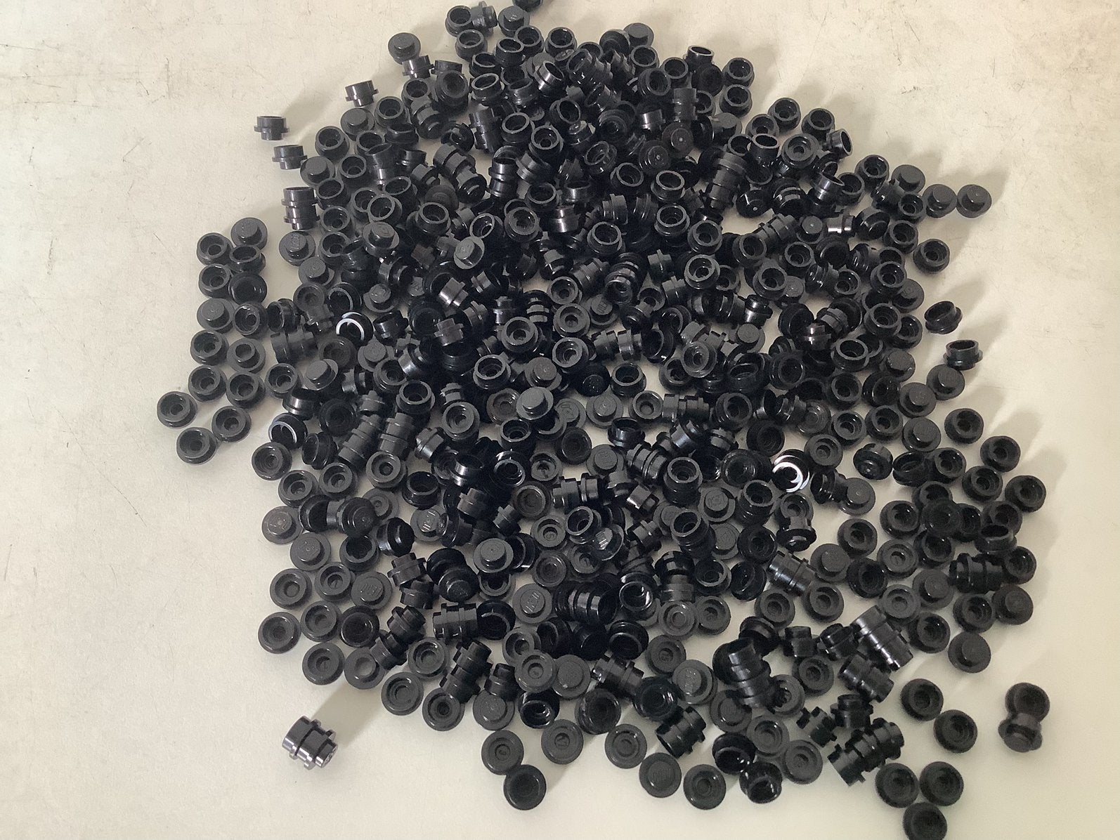 Lego plaat 1x1 rond zwart, Ophalen of Verzenden, Gebruikt, Losse stenen, Lego