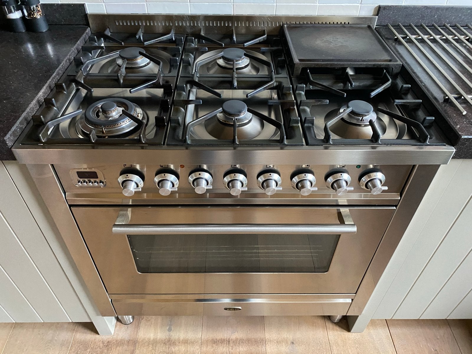 Boretti Fornuis 90 cm breed met oven, Ophalen, Gebruikt, 60 cm of meer, Oven met grill