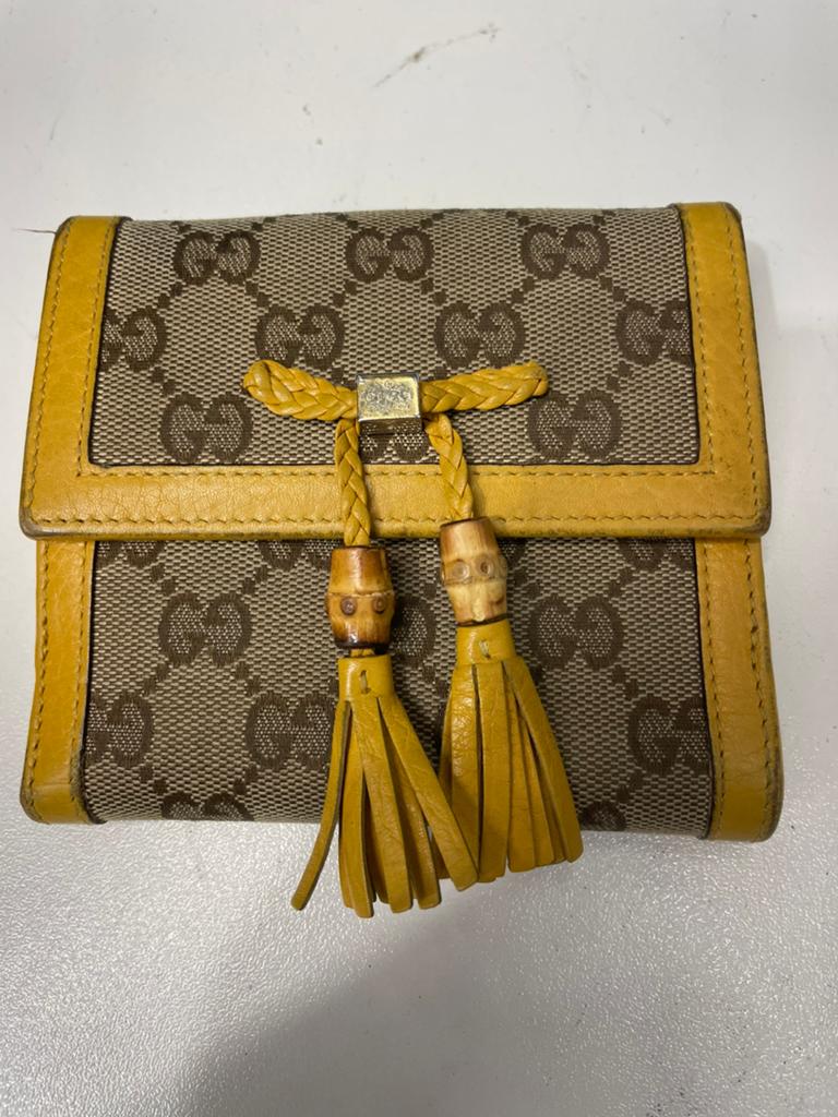 Gucci GG Canvas Bamboo Portemonnee origineel, Ophalen of Verzenden