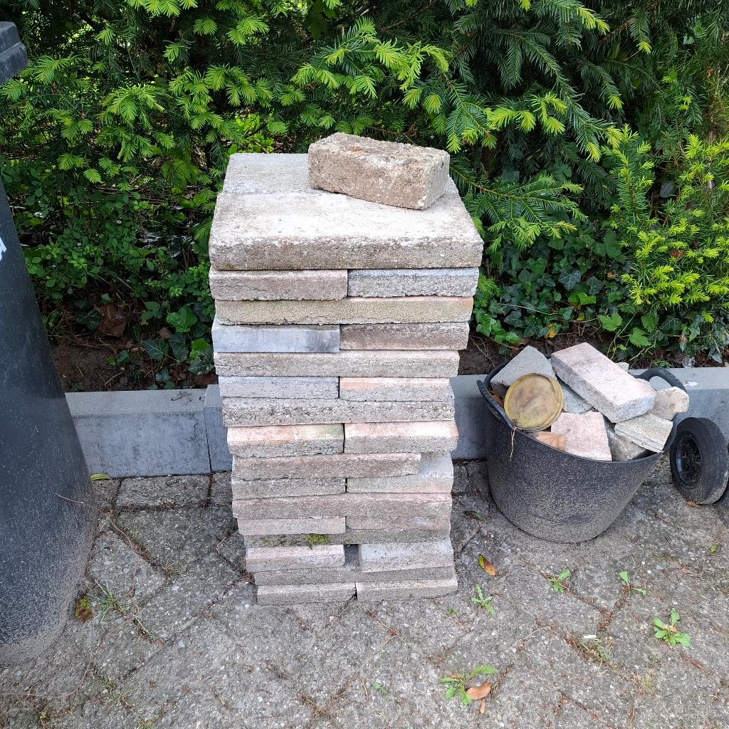 Halve tuintegels (40x20), Ophalen, Gebruikt, Overige typen, Minder dan 5 m²