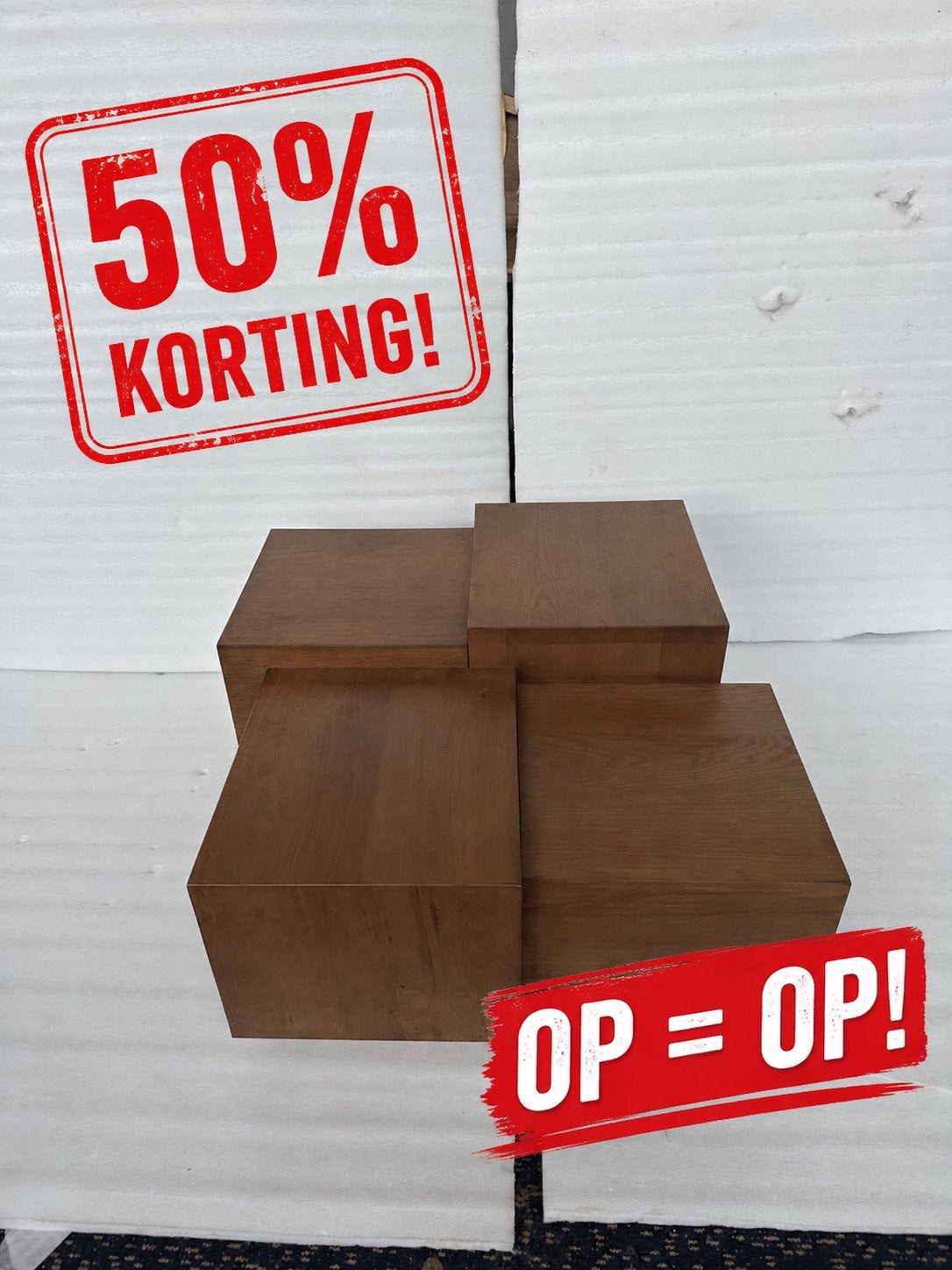 Eleonora Quinten Salontafels 50% Korting, 50 tot 100 cm, Vierkant, Nieuw, Overige houtsoorten