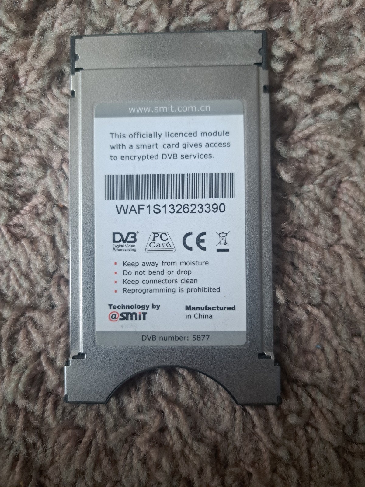 SMIT DVB PC Card CI Module - Toegang tot versleutelde DVB, Ophalen of Verzenden, Gebruikt, Decoder