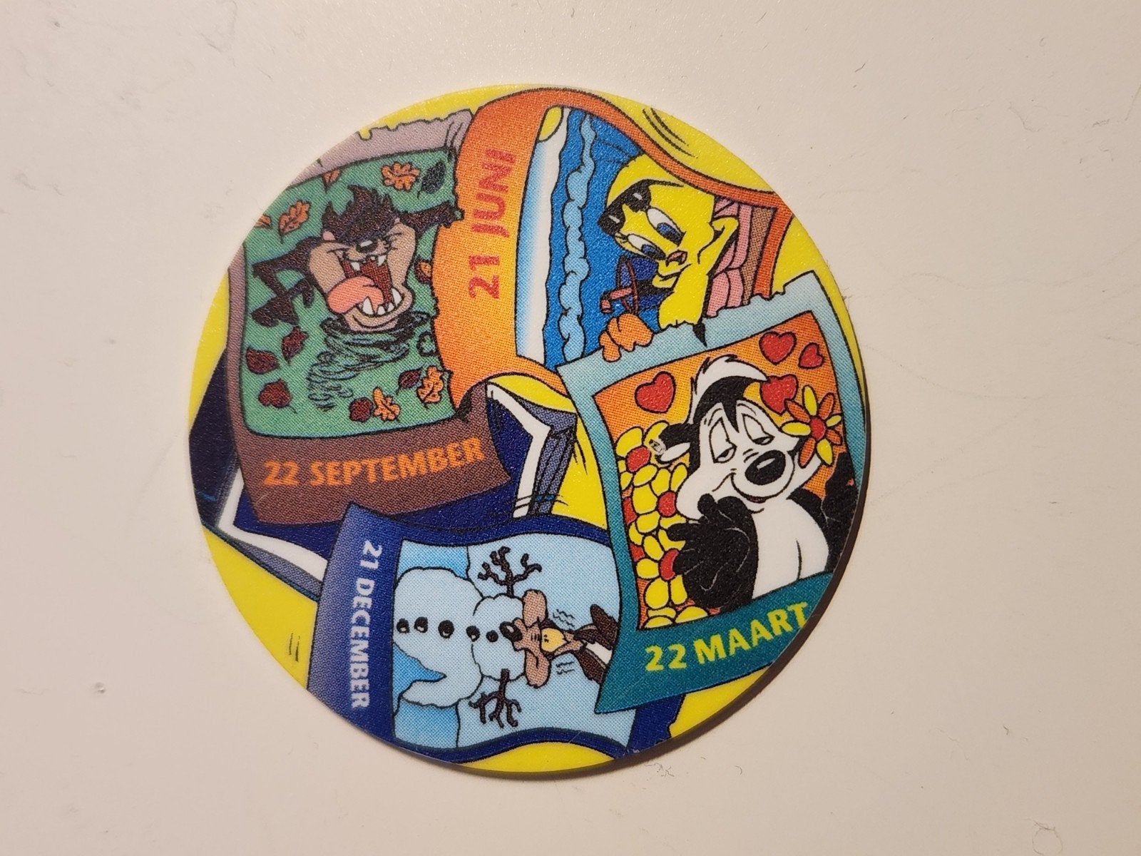 Spiek Flippo 4 jaargetijden - Looney Tunes - Smiths, Ophalen of Verzenden, Looney Tunes, Losse flippo's