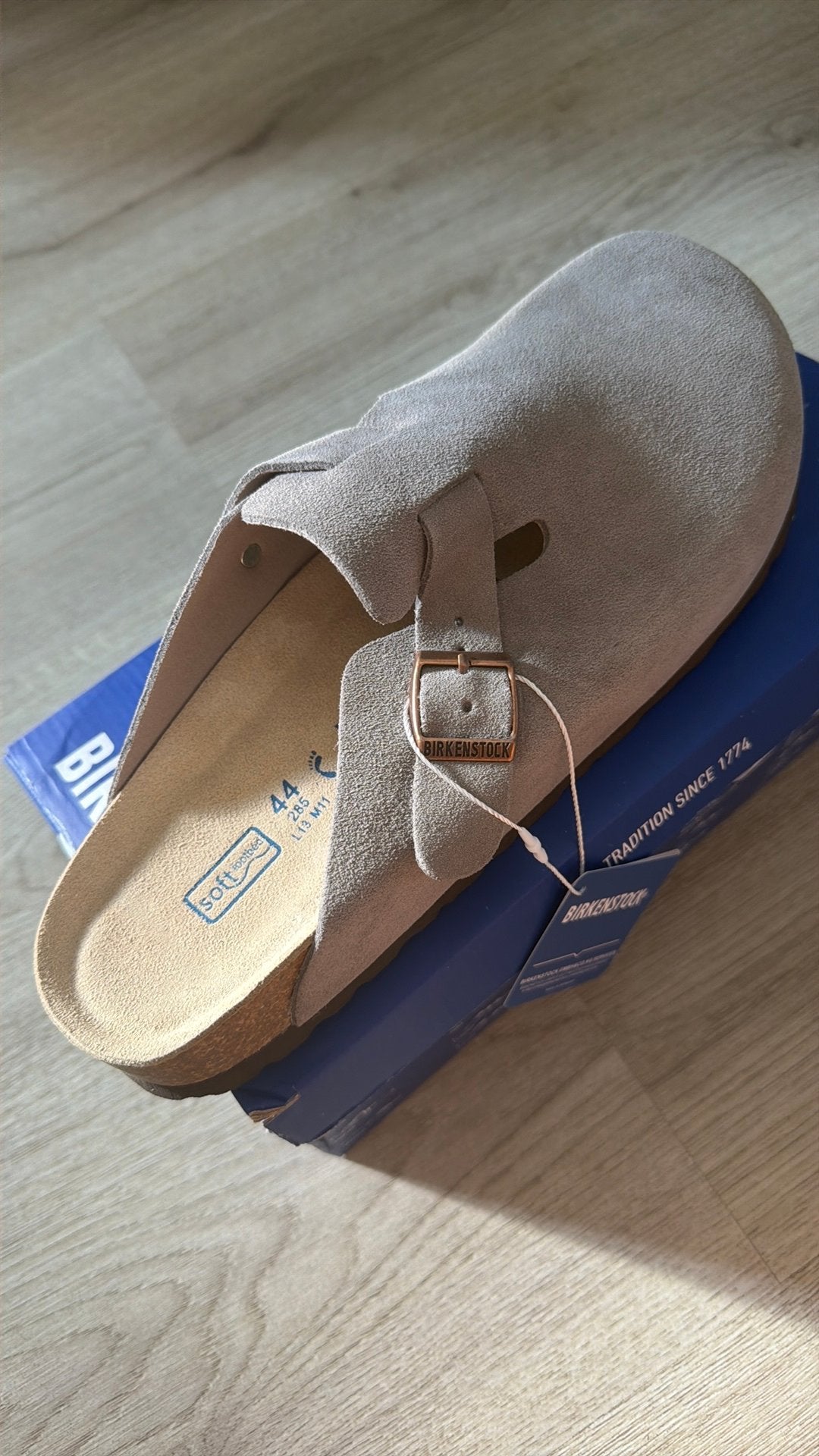 Birkenstock boston smoke grey maat 43, Kleding | Heren, Schoenen, Ophalen of Verzenden, Zo goed als nieuw, Overige kleuren, Sandalen