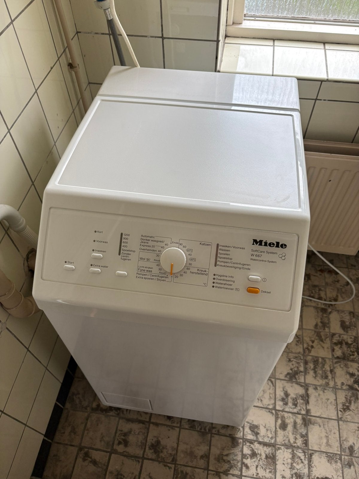 Miele W 667 Toploader, Witgoed en Apparatuur, Wasmachines, Ophalen, Gebruikt, Bovenlader, Wolwasprogramma