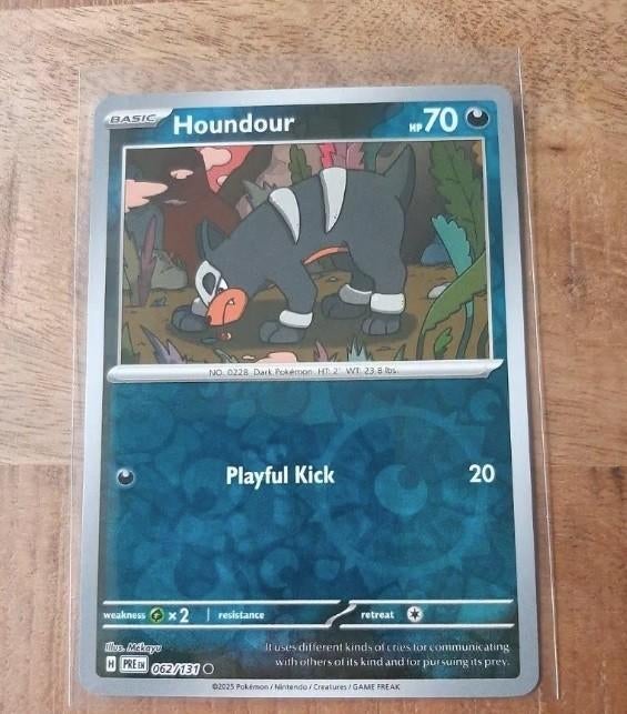 Houndour #62, Reverse Holo, Pokemon Prismatic Evolutions, Ophalen of Verzenden, Nieuw, Losse kaart