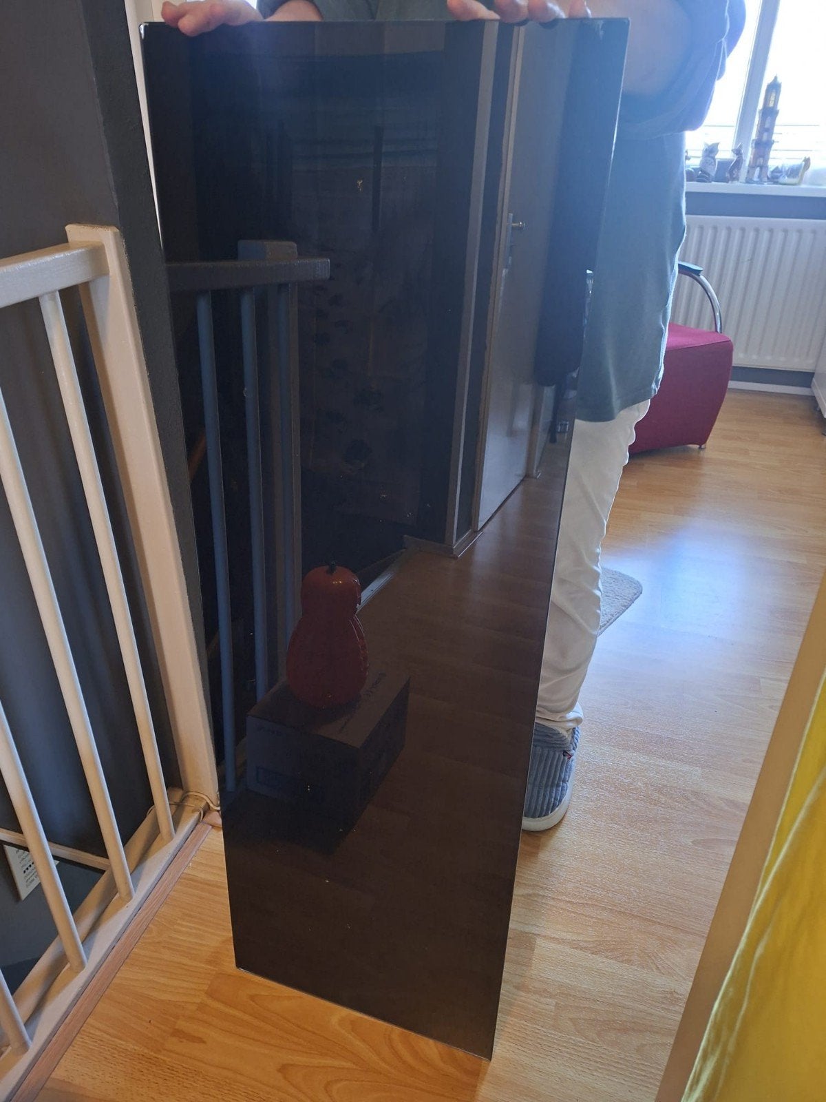 Zwarte glazen plank/paneel - Nieuwstaat, Ophalen of Verzenden, Zo goed als nieuw, Minder dan 100 cm, Rechthoekig