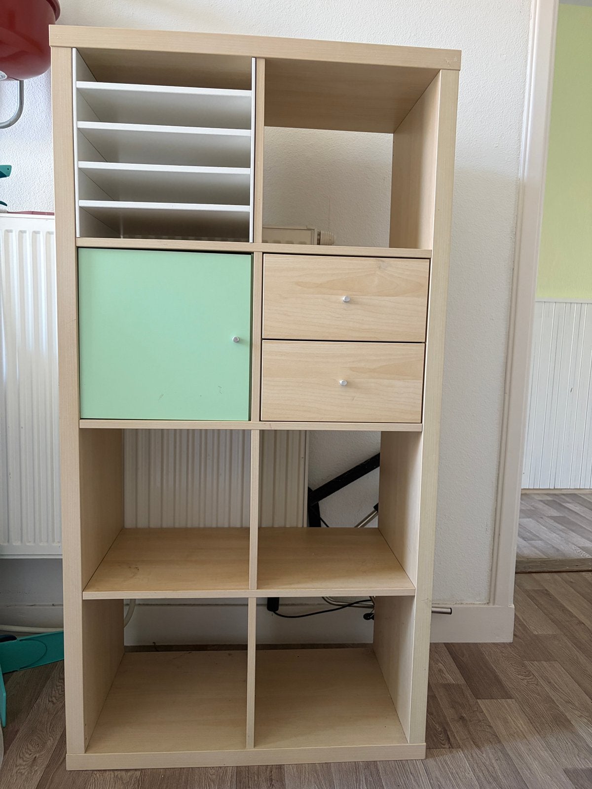 Opbergkast / vakkenkast met lades en deurtje – licht hout, Huis en Inrichting, Kasten | Wandmeubels, Ophalen, Met deur(en), 100 tot 150 cm