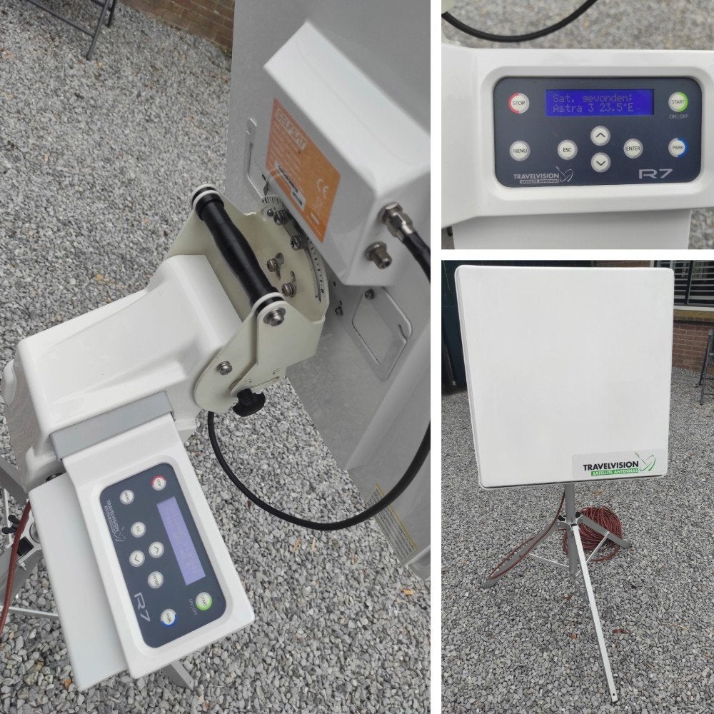Travel Vision R7 Flat mobiele volautomatische schotelantenne, Ophalen, Zo goed als nieuw