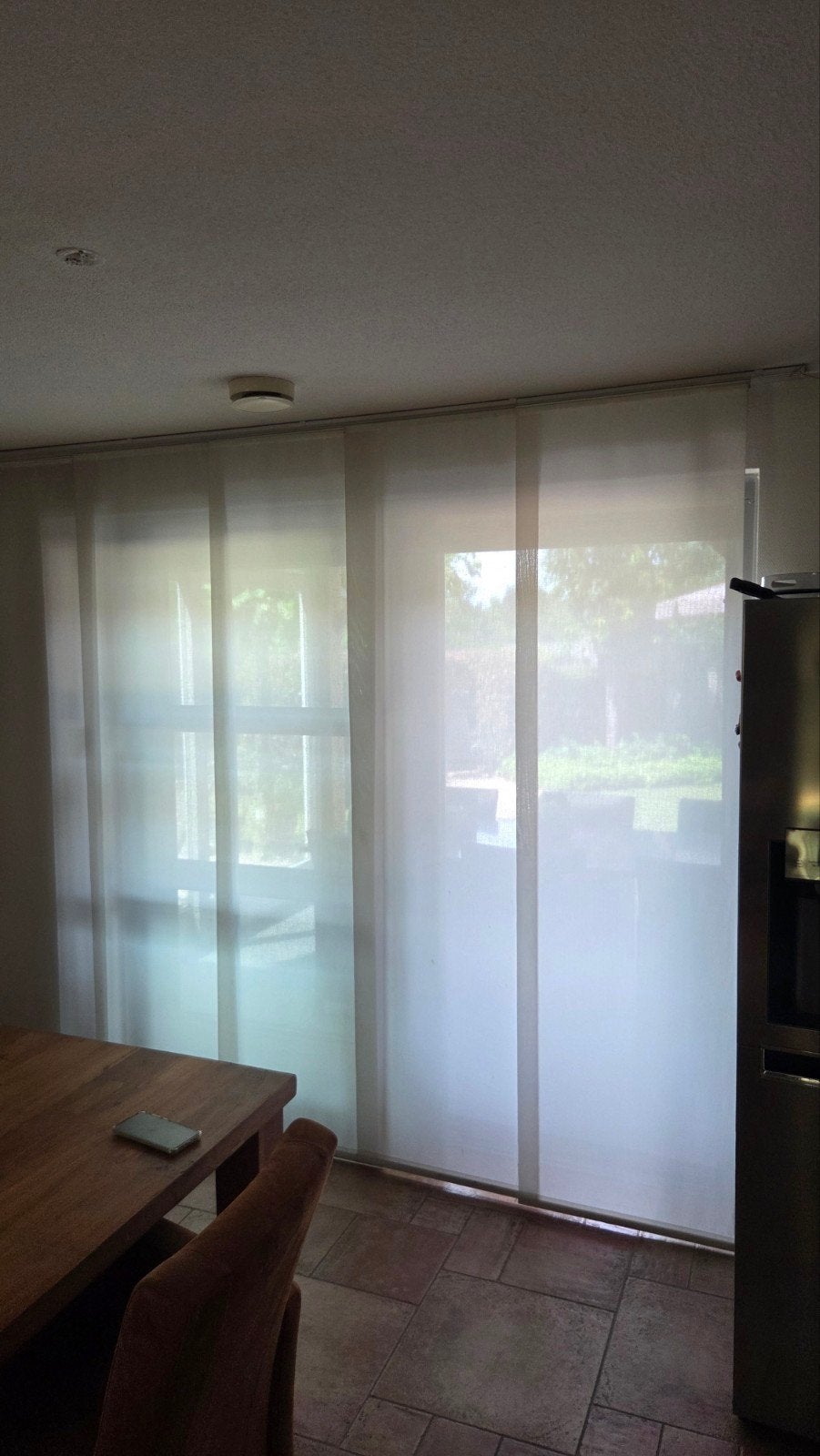 Lichtdoorlatende paneelgordijnen - 5 stuks, Huis en Inrichting, Stoffering | Gordijnen en Lamellen, Ophalen, Gebruikt, Koordbediening