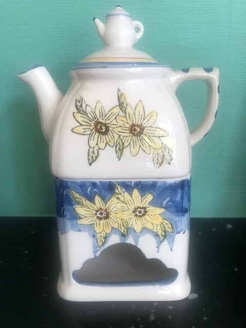 Eenpersoons thee-koffie potjes met rechaud uit Spanje., Keramiek, Nieuw, Ophalen of Verzenden, Theepot