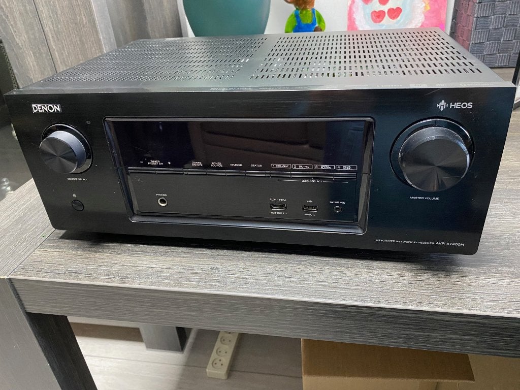Denon AVR-X2400H AV Receiver - met KEF surround speakers, Ophalen, Gebruikt, USB-aansluiting, 60 tot 120 watt