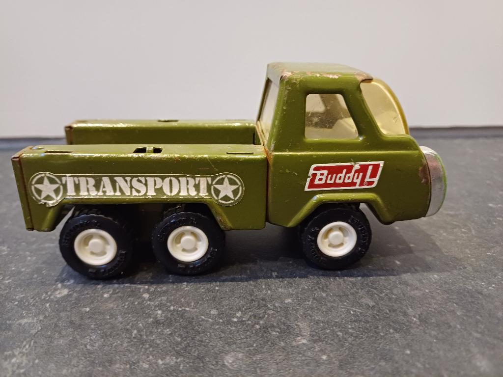 Buddy L leger Transport, Hobby en Vrije tijd, Modelauto's | Overige schalen, Ophalen of Verzenden, Gebruikt, Bus of Vrachtwagen