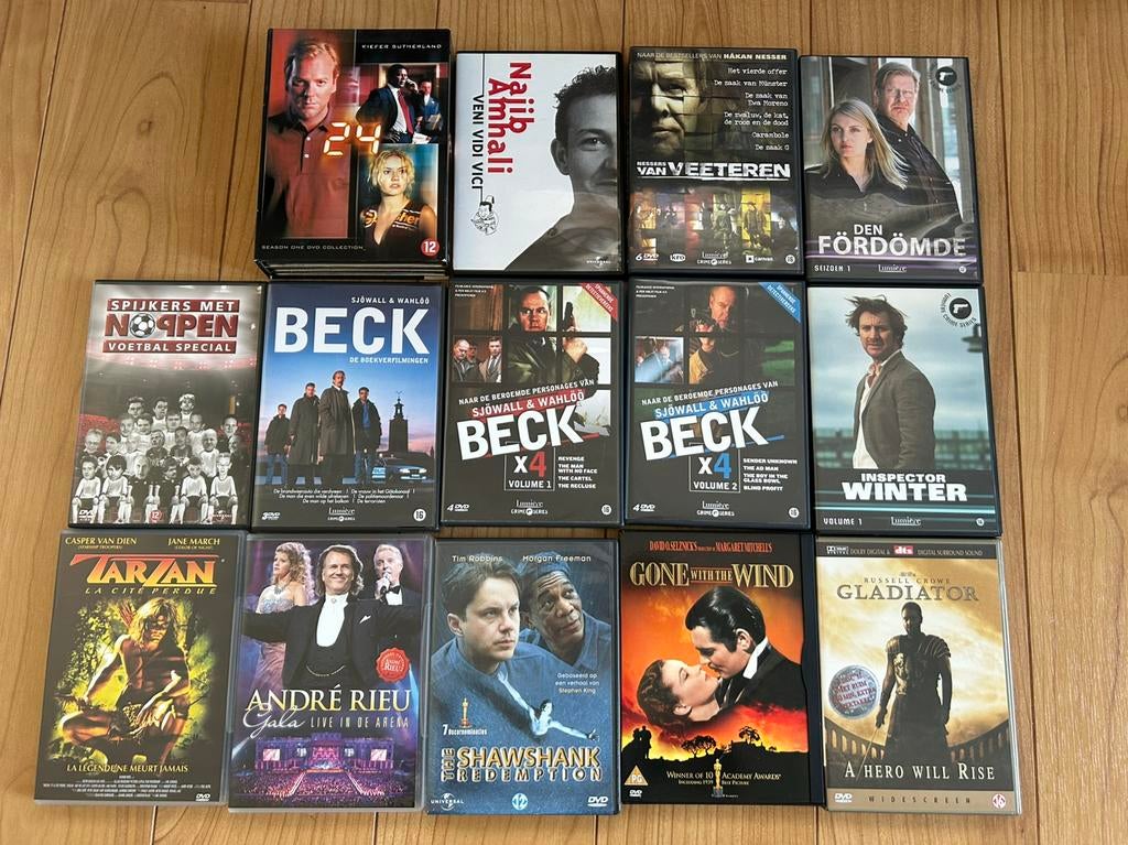 Diverse dvd series en film, oa 24 en Beck, Cd's en Dvd's, Vanaf 12 jaar, Ophalen, Zo goed als nieuw