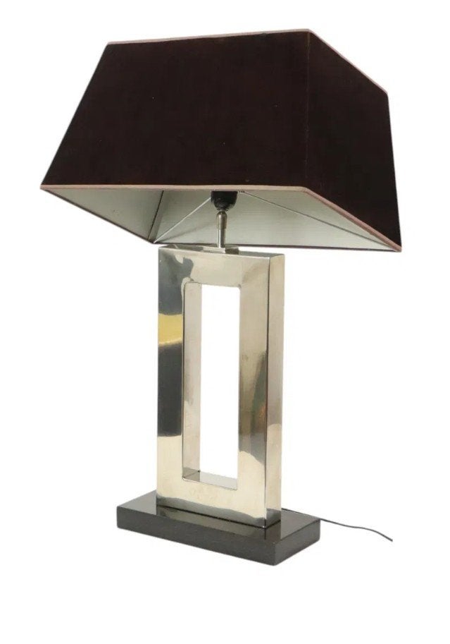 Eichholtz Arlington Tafellamp RVS met Granieten Voet, Overige merken, Inclusief lichtbron, Zo goed als nieuw, Zwart