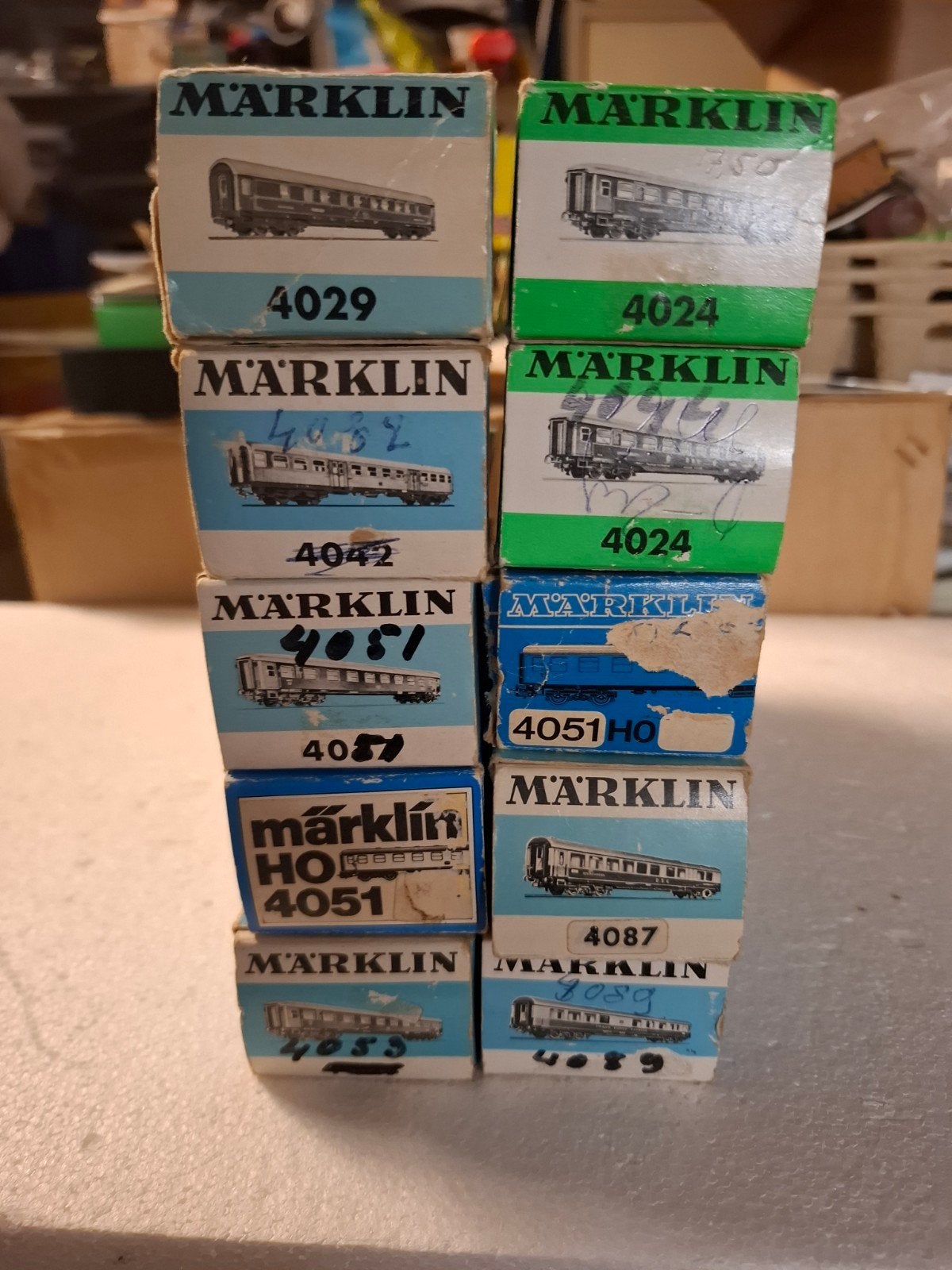 Lege marklin wagon doosjes jaren 60 personen  10 st, Hobby en Vrije tijd, Wisselstroom, Gebruikt, Wagon, Ophalen of Verzenden