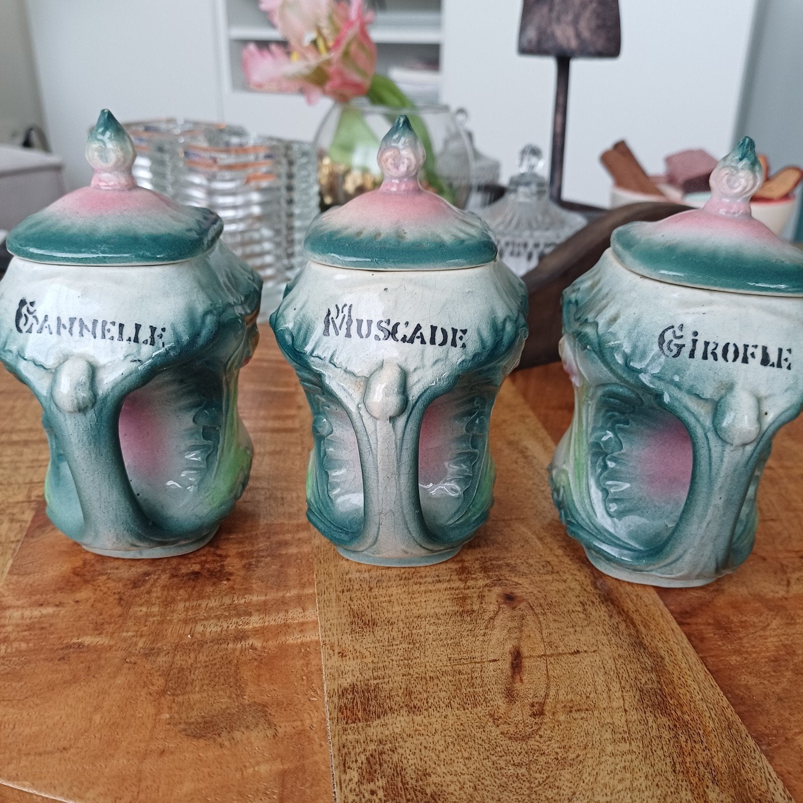 3 vintage kruidenpotten (potten à épices), Ophalen of Verzenden