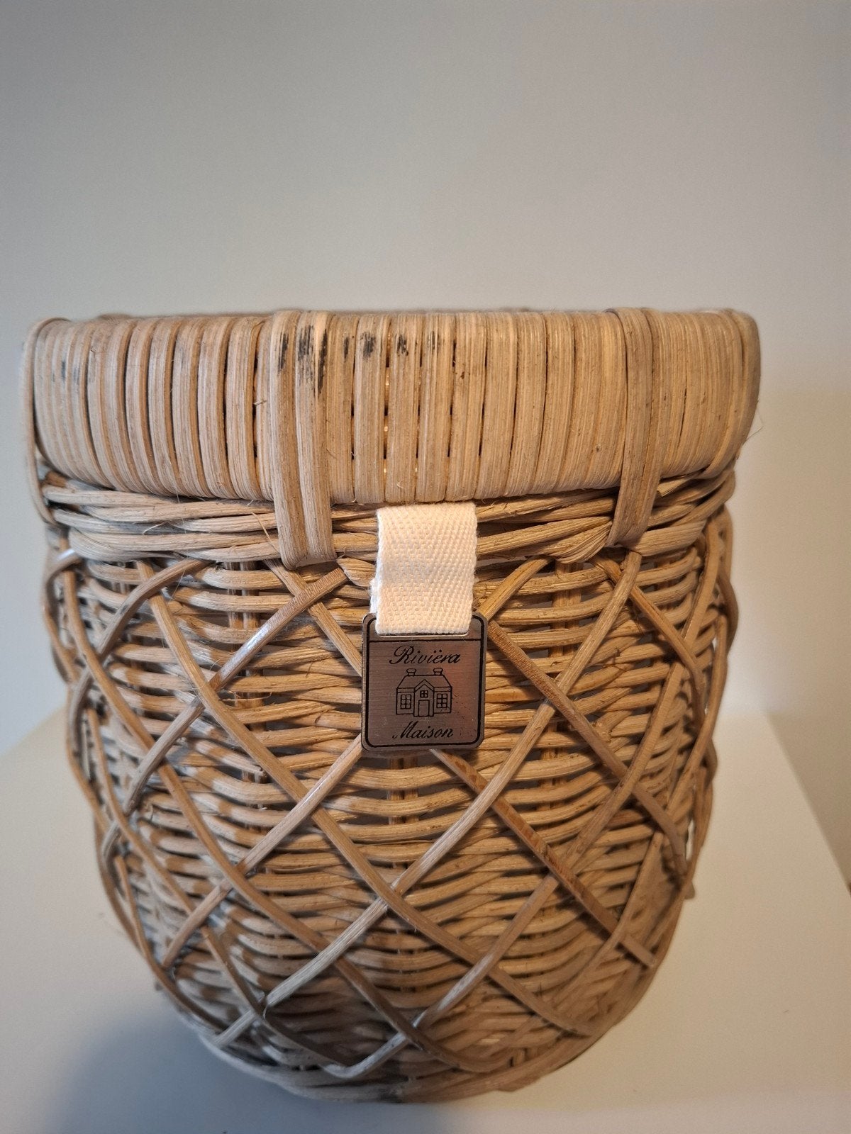 Riviera Maison Rieten Bloempot/Plantenbak, Huis en Inrichting, Woonaccessoires | Schalen en Manden, Ophalen, Gebruikt, Gevlochten