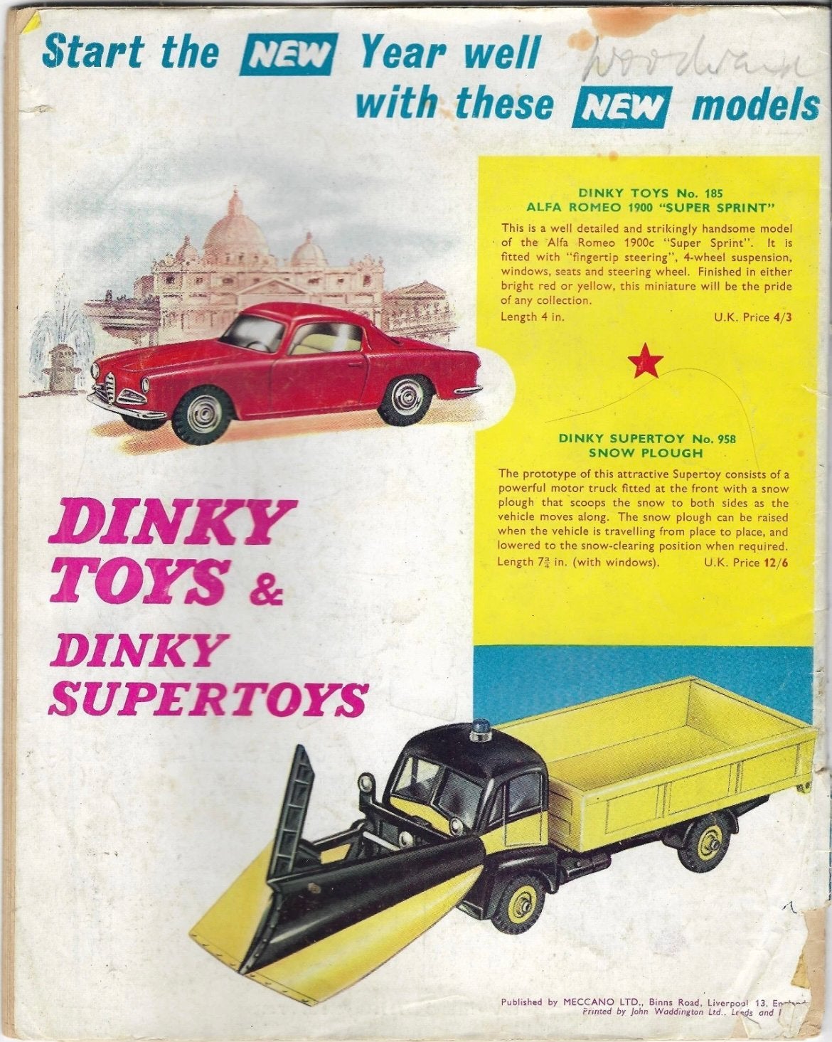 Dinky Toys Supertoys 959 Foden Dump Truck met sneeuwploeg, Ophalen of Verzenden