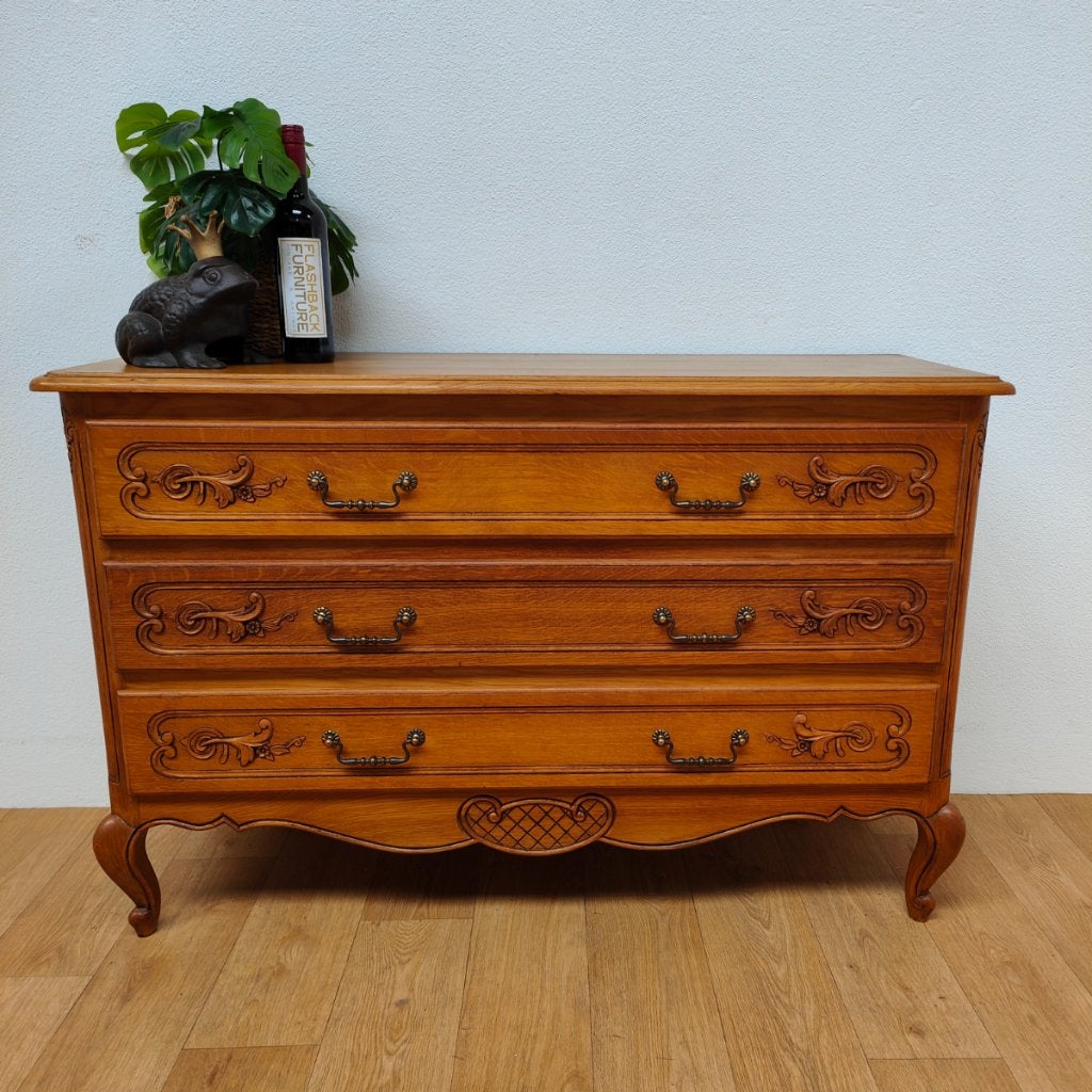 Vintage Landelijk Queen Ann ladekastje dressoir ladekast 002, Valkenswaard, Gebruikt, Info@flashbackfurniture.nl, Eikenhout