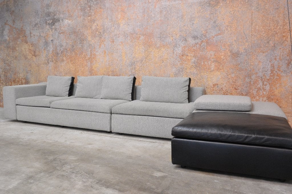IZGStaat grijze stoffen Moroso Springfield design "hoekbank", Moroso, Hoekbank, 300 cm of meer, Ophalen of Verzenden