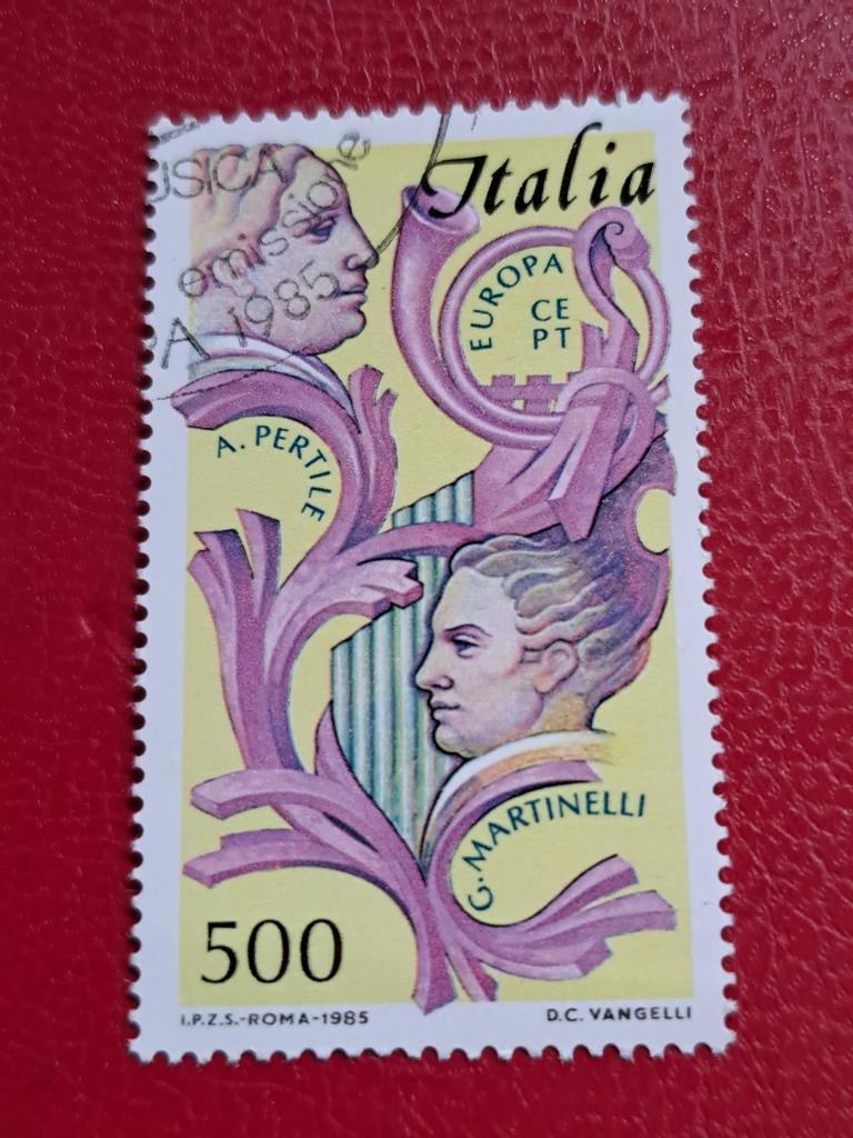 Italië postzegel 1985 Europa CEPT Muziek 500 lire, Ophalen of Verzenden