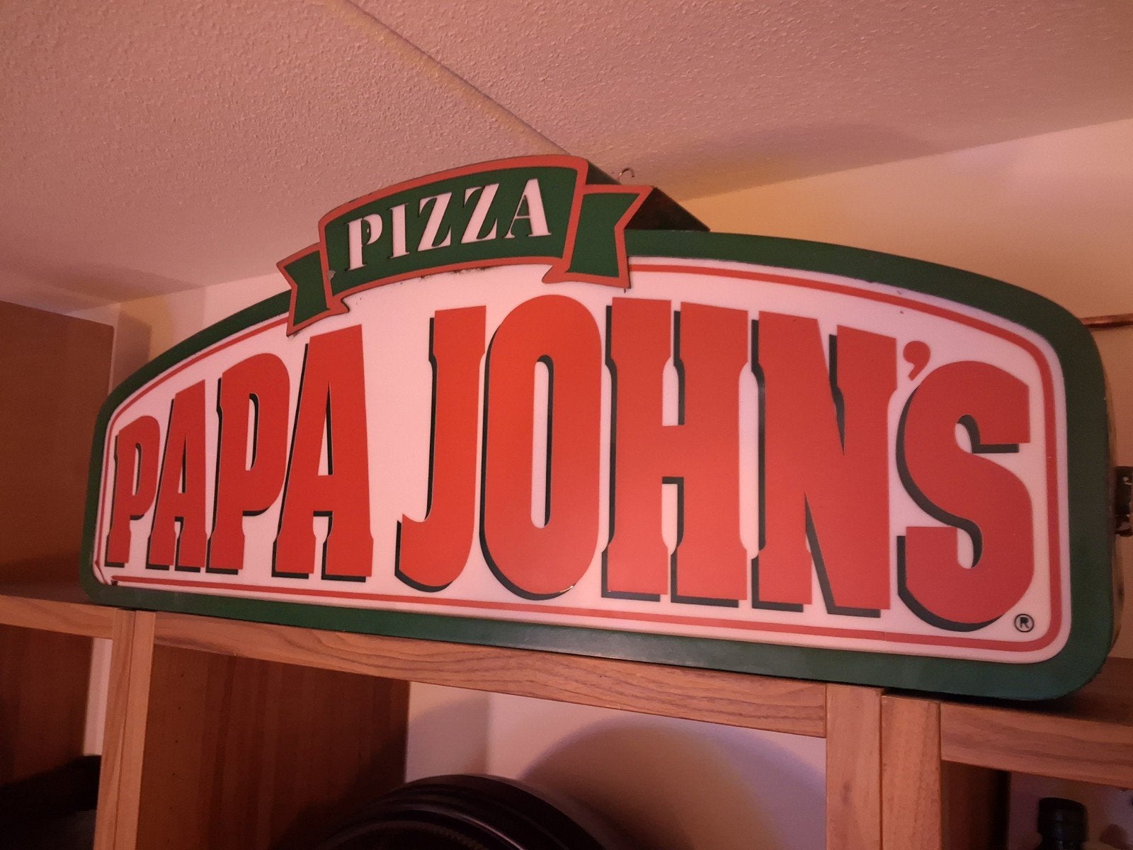 Papa John's Pizza Lichtreclame - Uniek Decorstuk, Ophalen of Verzenden