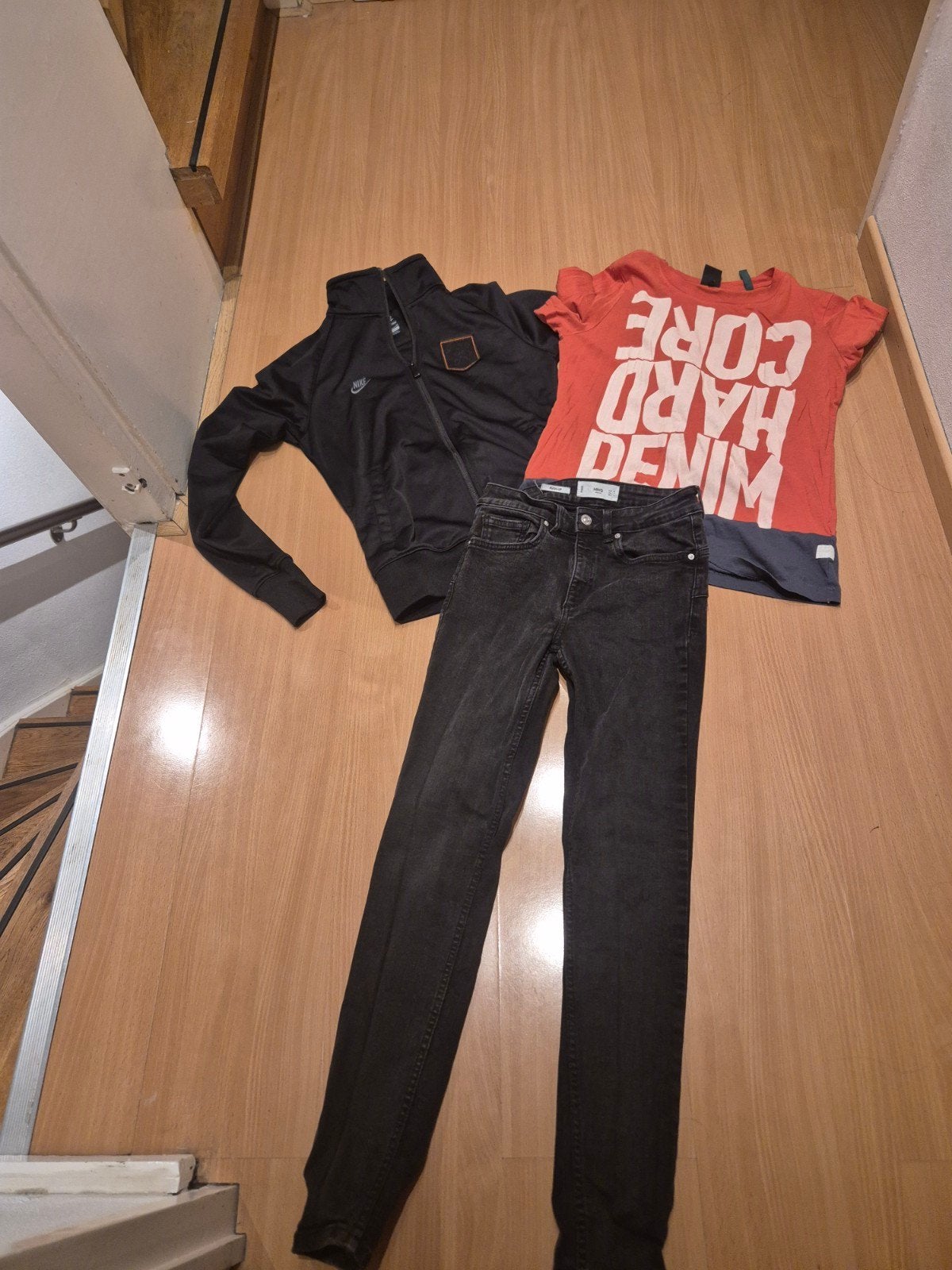 G-Star Raw T-shirt, MNG Jeans & Nike Sportvest (Maat S), Overige kleuren, W28 - W29 (confectie 36), Gedragen, G-Star Raw, MNG, Nike