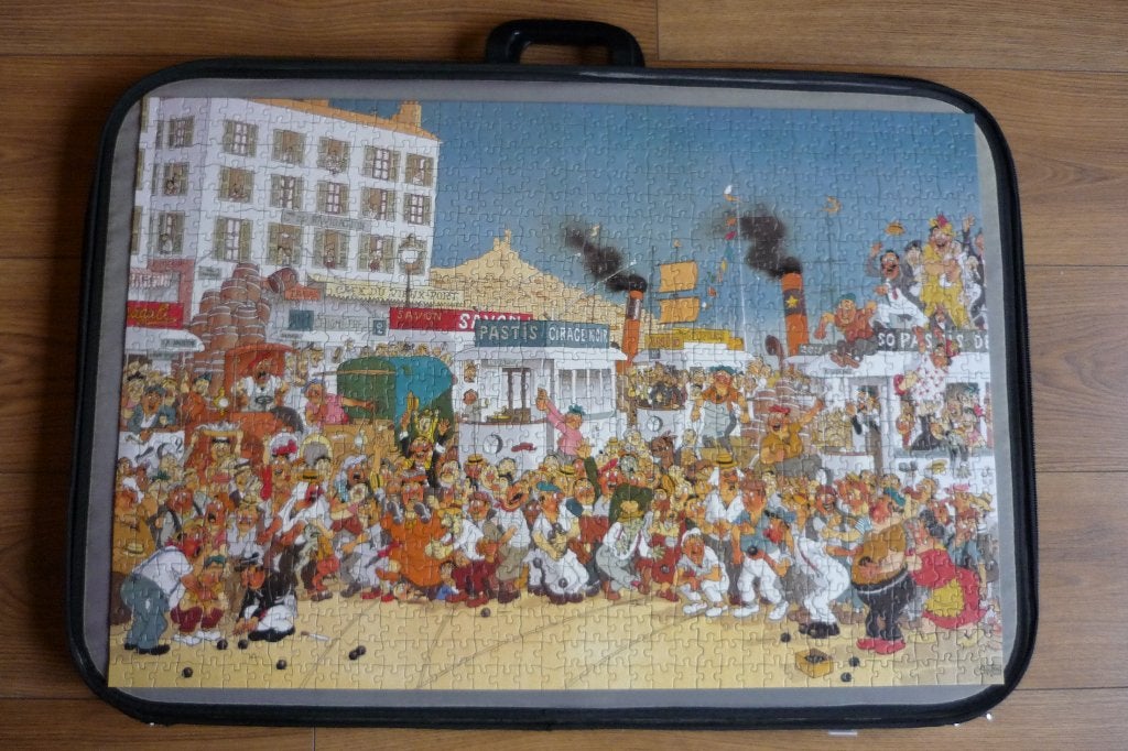 Zeldzame Heye puzzel Dubout '' Boules '' + poster 1000 st., Ophalen, 500 t/m 1500 stukjes, Zo goed als nieuw, Legpuzzel