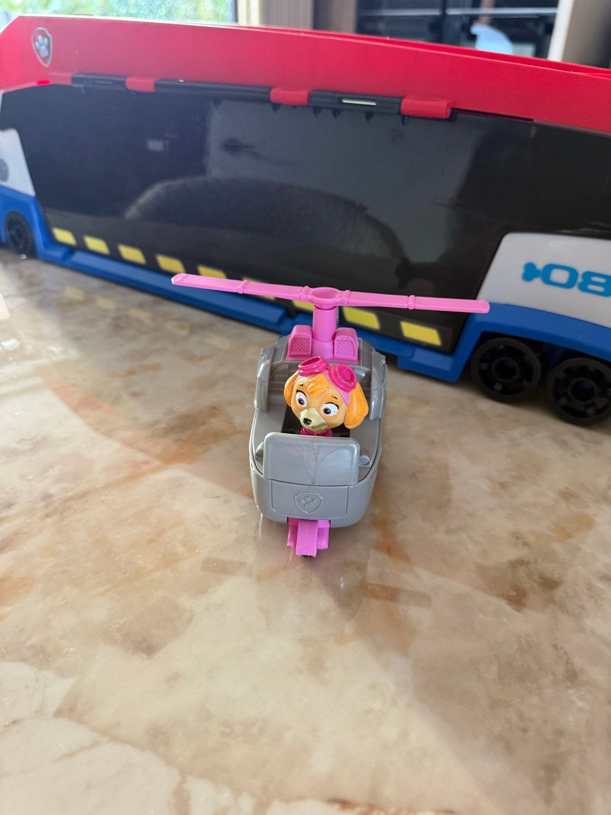 Paw Patrol Skye Helikopter met Truck Speelset, Kinderen en Baby's, Speelgoed | Actiefiguren, Ophalen of Verzenden, Gebruikt